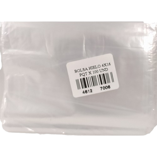 BOLSA TRANSPARENTE BAJA 4 X 16 UND