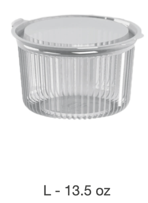 CONTENEDOR REDONDO CON BISAGRA MINI PACK L CJ X 200 UND