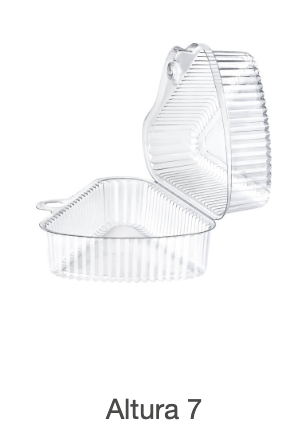 CONTENEDOR TRIANGULAR 11 X 7 CM X 200 UND