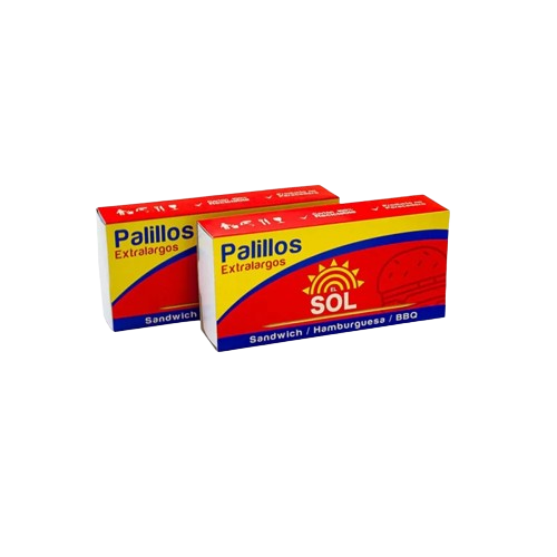 PALILLOS EL SOL HAMBURGUESA X 200 UND