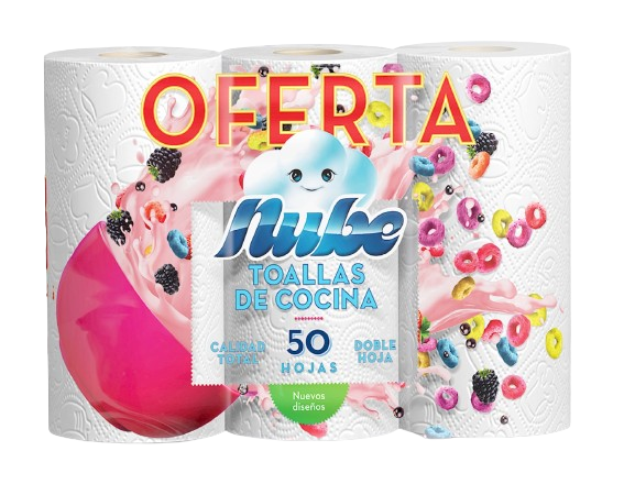 TOALLA COCINA NUBE 2HX 3X 50 UND