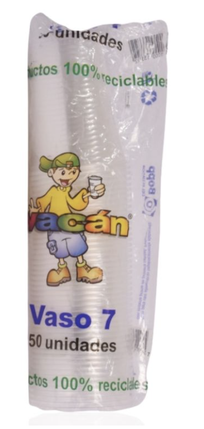 VASO VACAN TRANSPARENTE 7 ONZ 60 X 50 UND