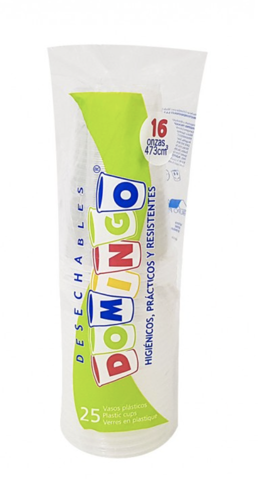 VASO DOMINGO TRANSPARENTE 16 ONZ 48 X 25 UND