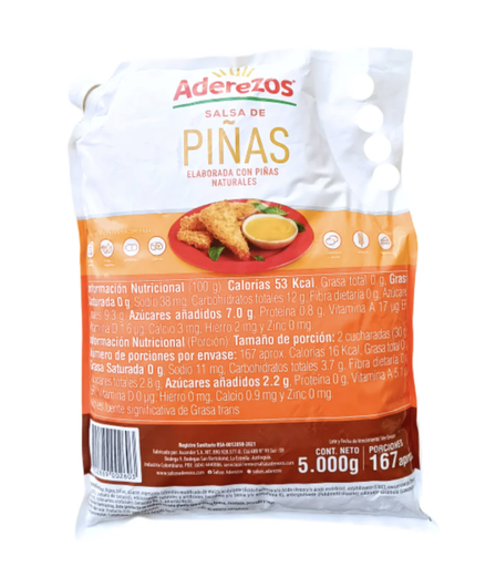 [9029] SALSA PIÑA ADEREZOS 5000 G X UND